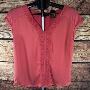 Chic Coral V-Neck Blouse